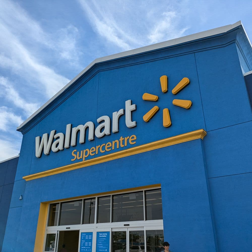 A newly painted Walmart
