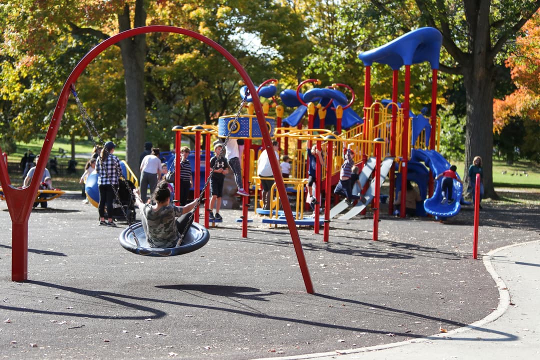 City of London park with fresh paint finish