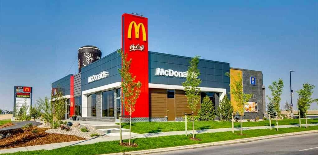 Freshly painted new construction of a McDonalds Canada restaurant