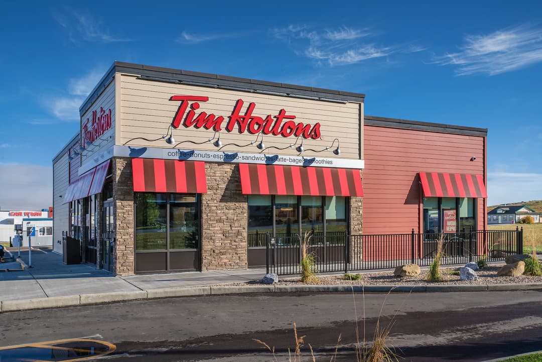 Tim Hortons restaurant after being professionally painted.
